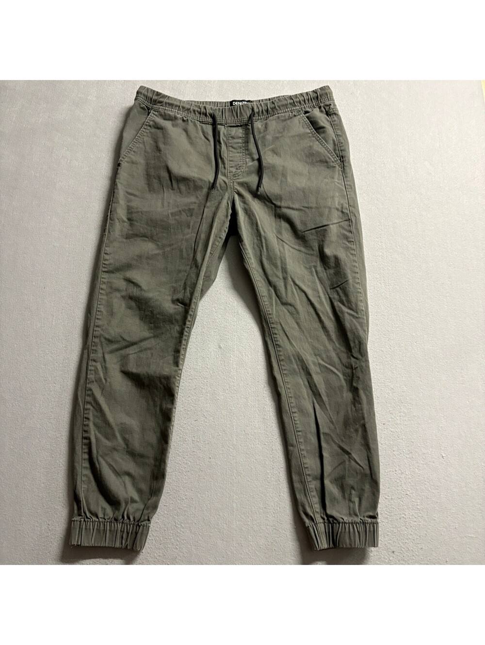 Denizen from Levis Mens Jogger Pants Green Cotton Stretch Elastic Waist Size